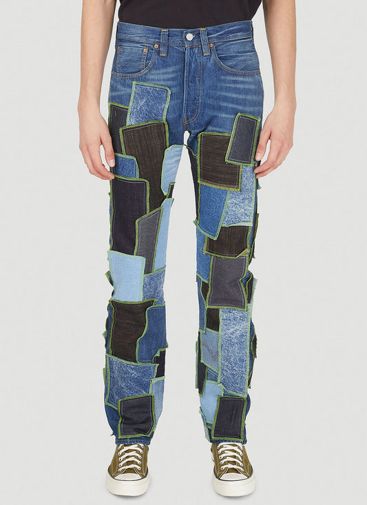 Patchwork Jeans in Blue