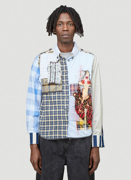 Heart button-up shirt