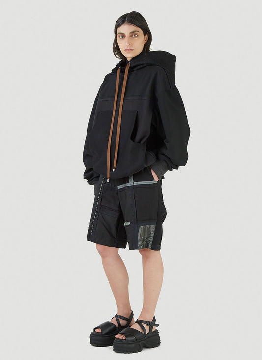Drawstring Hooded Sweatshirt in Black