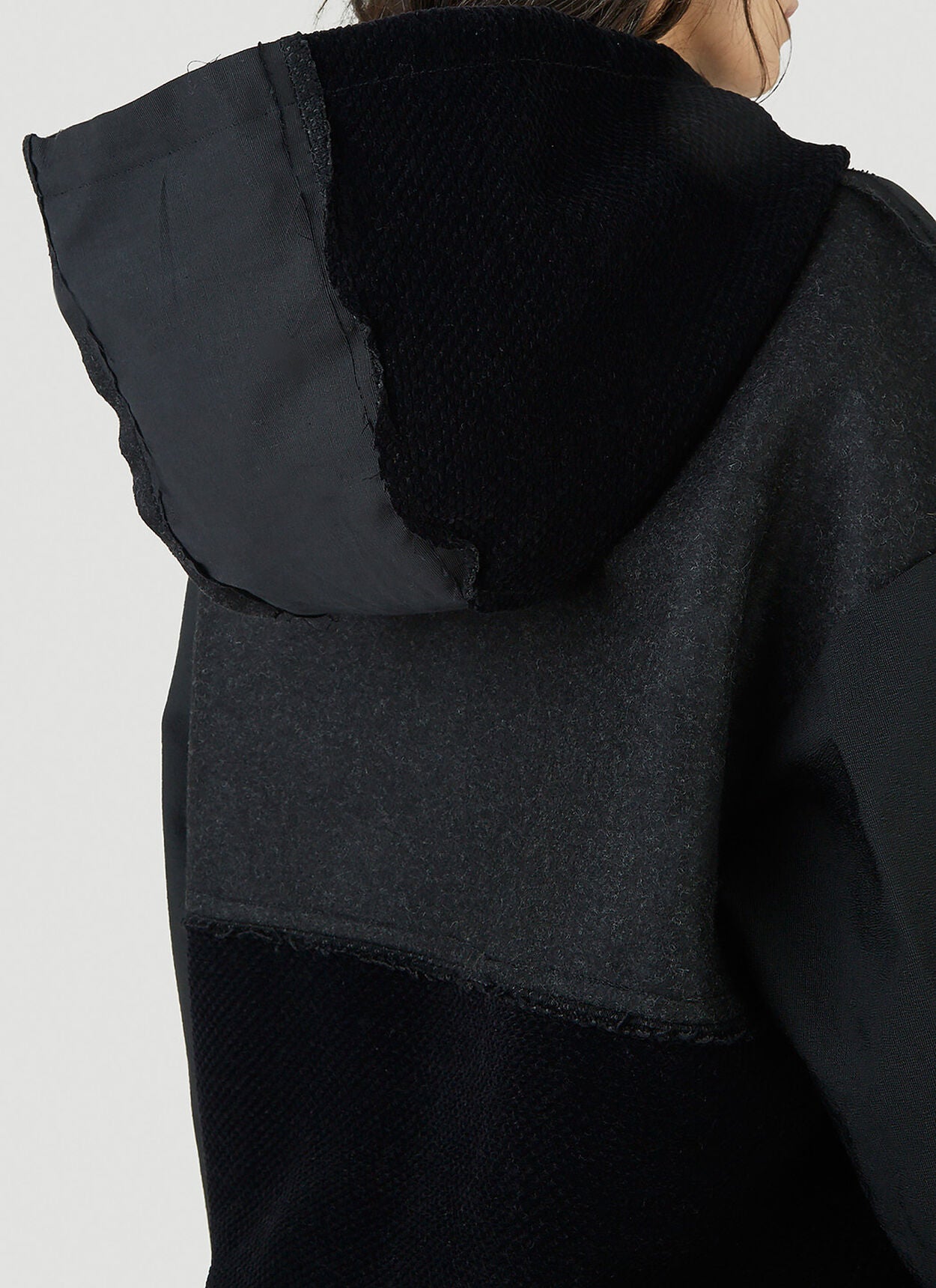 Drawstring Hooded Sweatshirt in Black