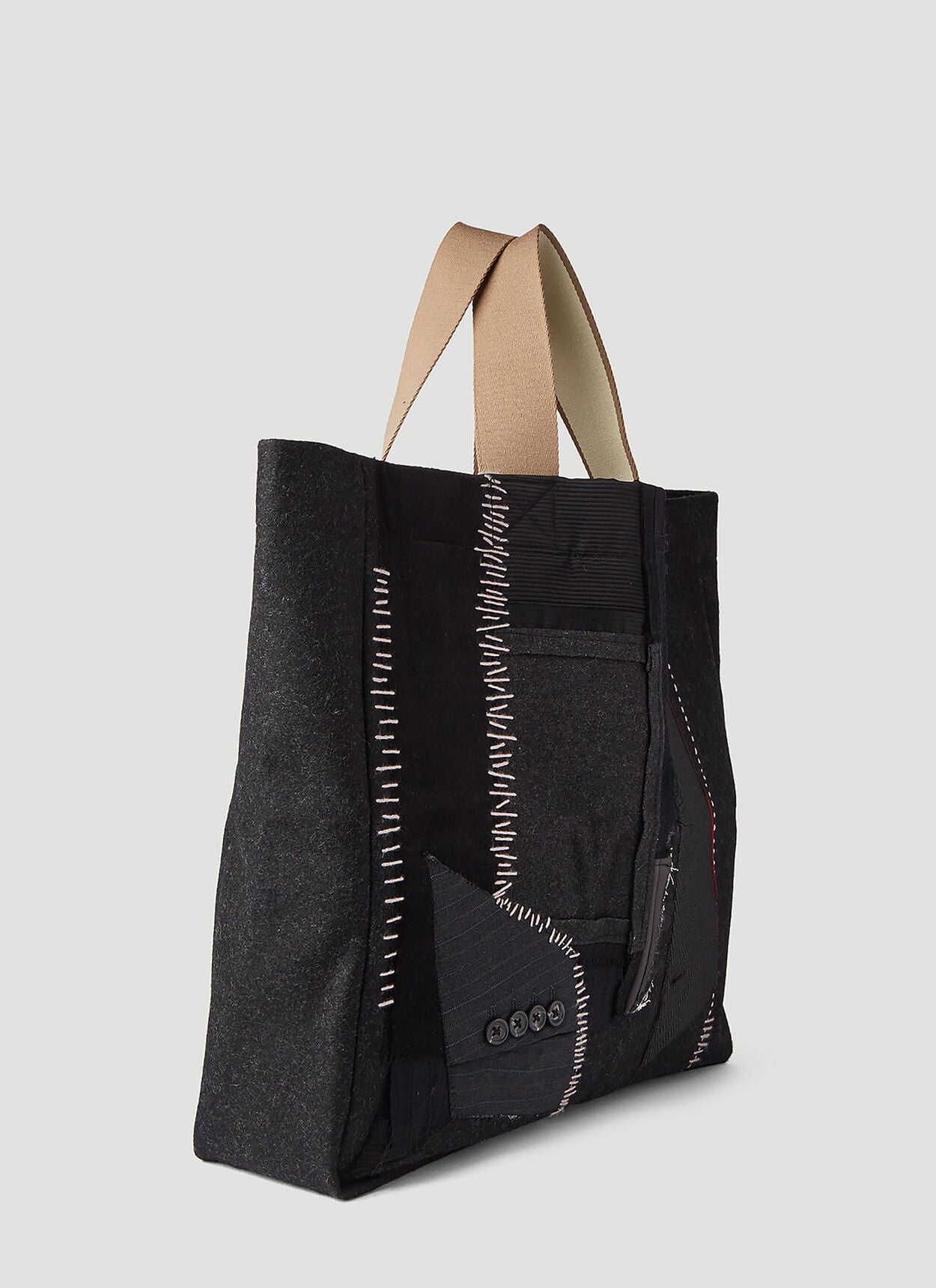 Multi Panel Tote Bag in Black