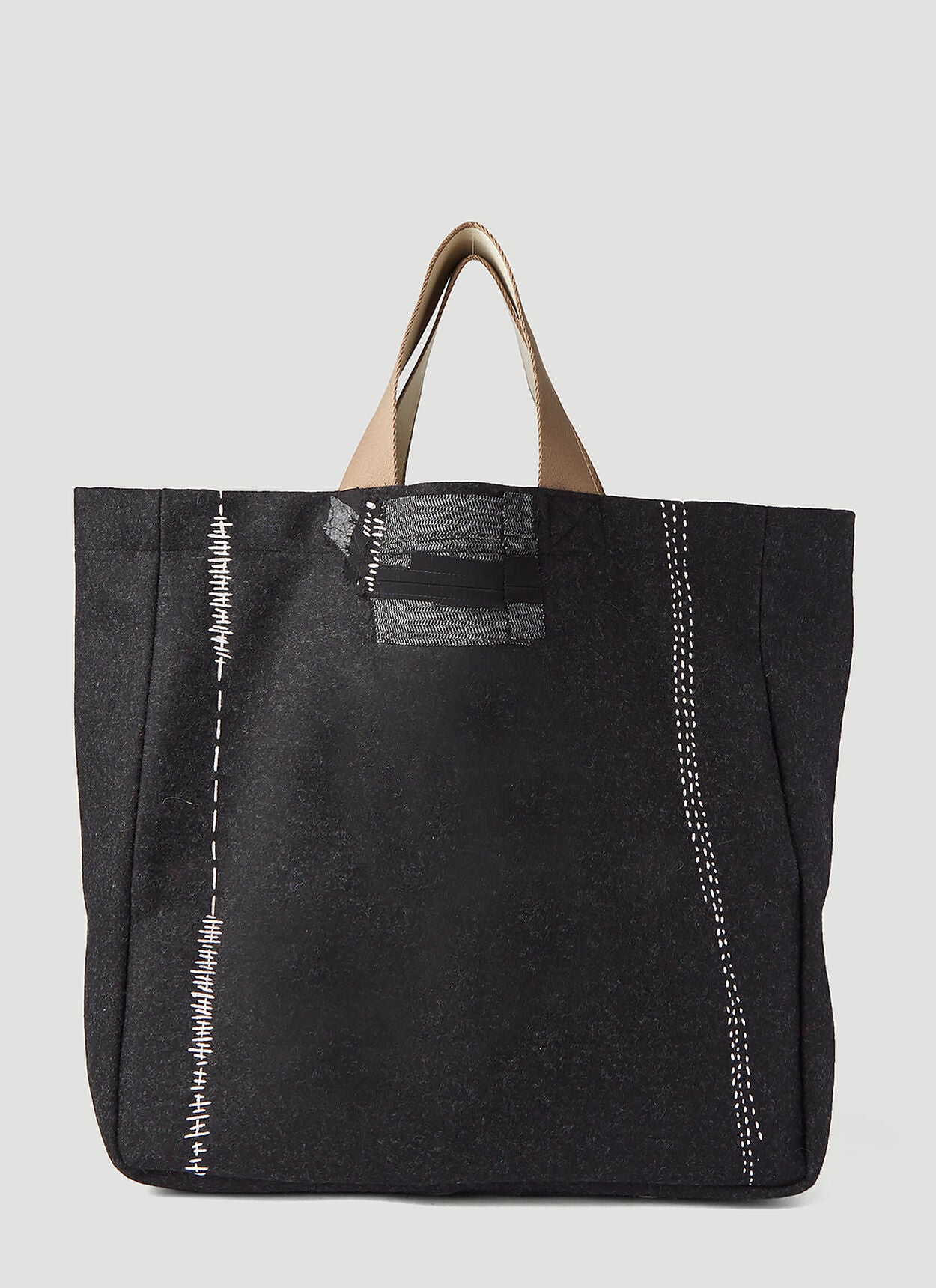 Multi Pocket Panel Tote Bag in Black