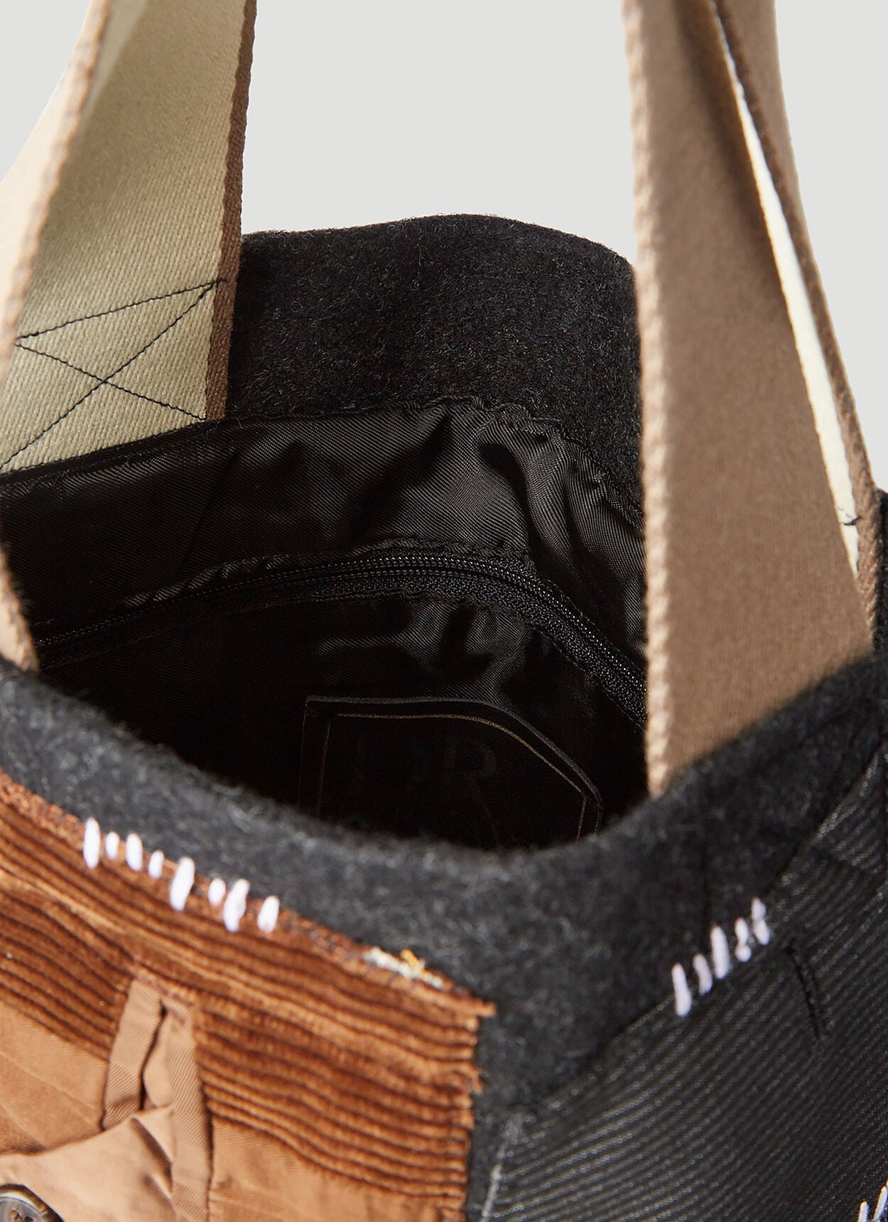 Multi Pocket Panel Tote Bag in Black