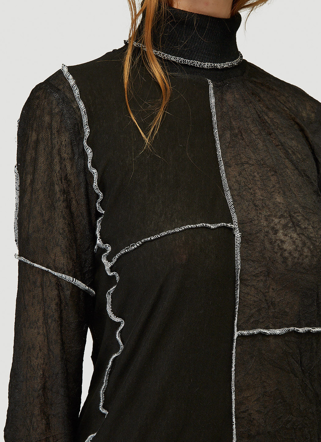 Patchwork turtleneck shirt