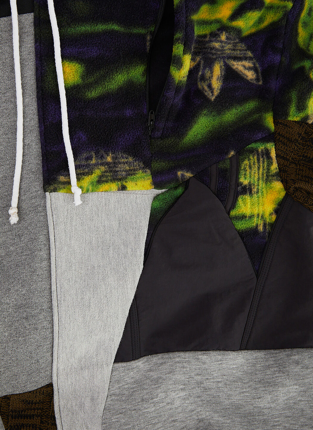 Up-cycled Multi Panel Hooded Sweatshirt