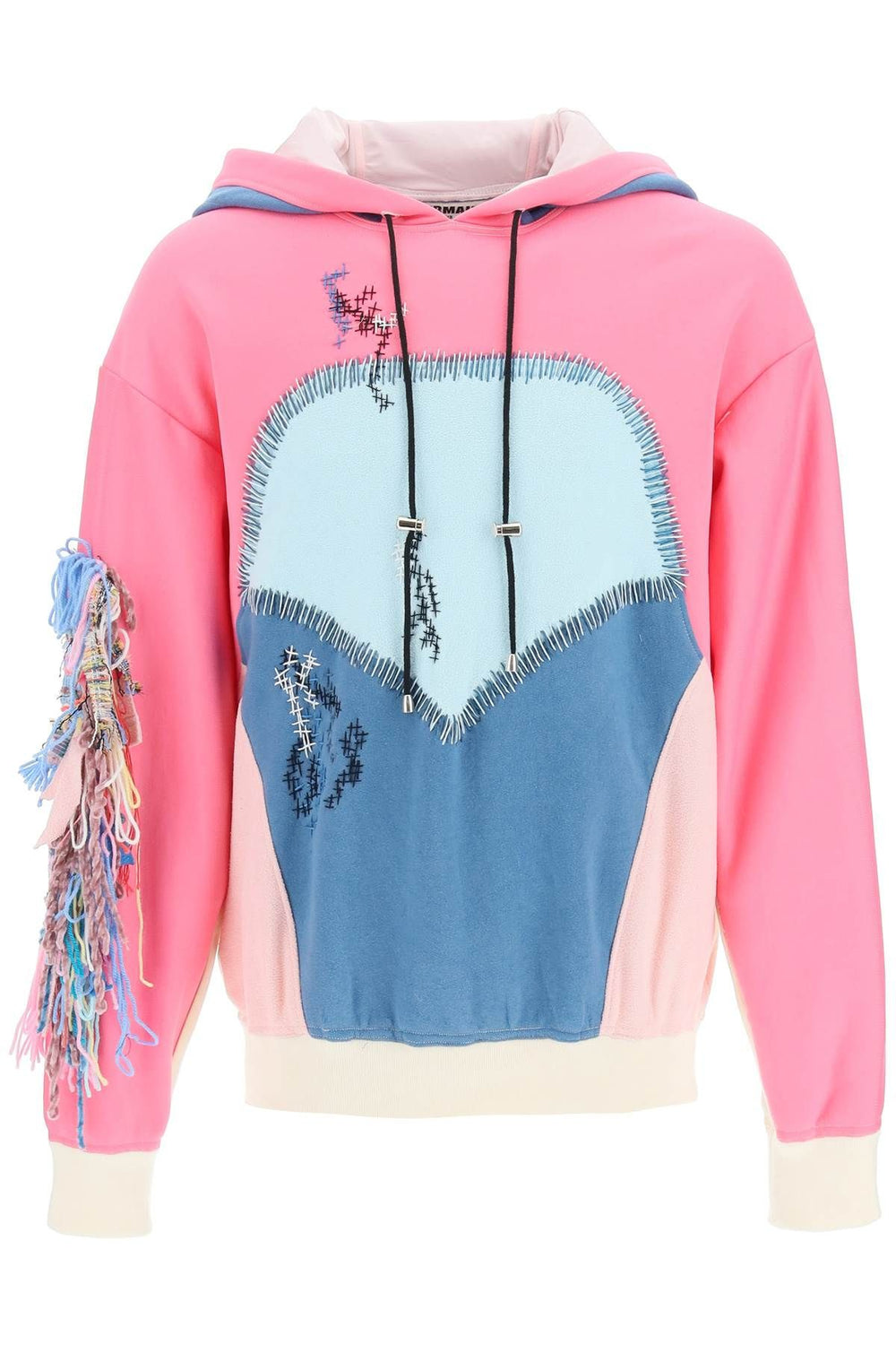 Patchwork Hoodie In Pink