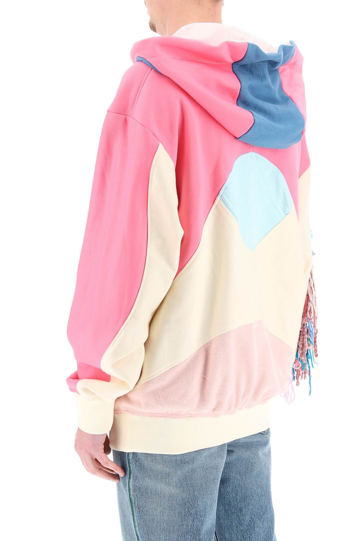Patchwork Hoodie In Pink