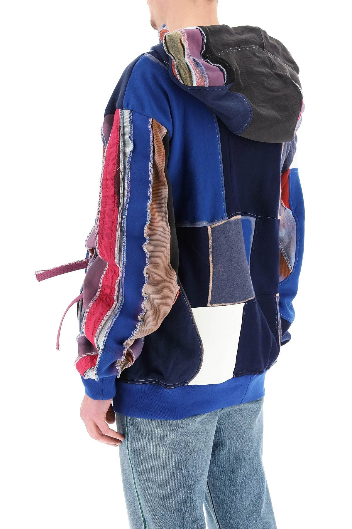 Multicolor Patchwork Dyed Hoodie