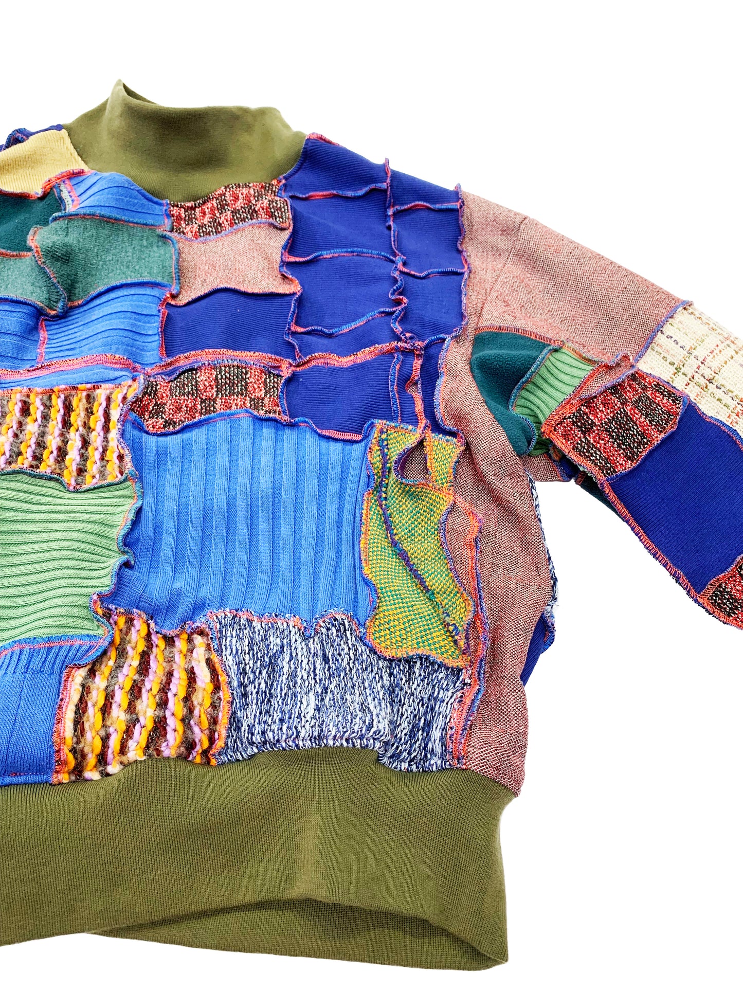 Multi Color Panelled Crewneck
