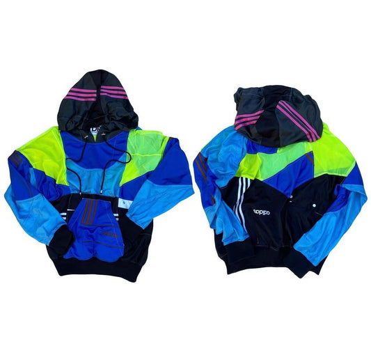 Multi Panel Hoodie In Blue