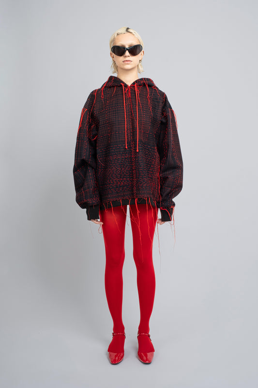 Wool Embroidered Hoodie