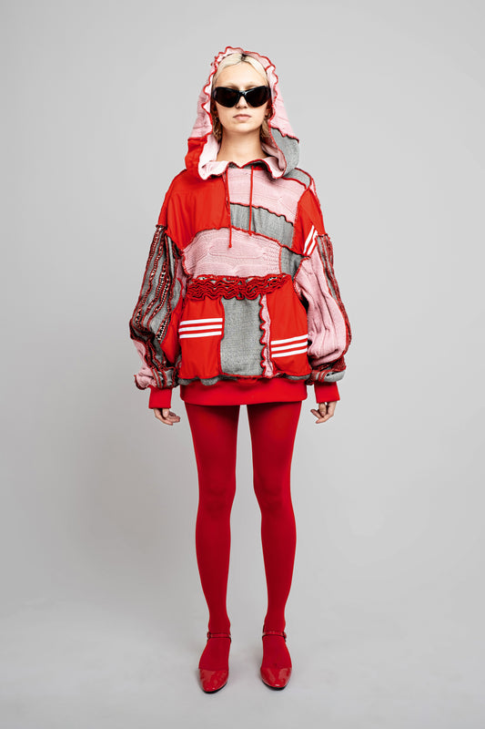 Hoodie In Pink & Red