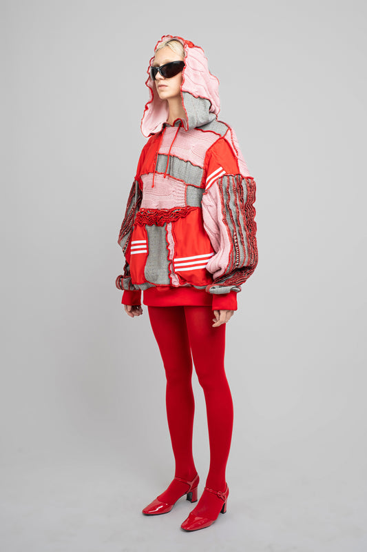 Hoodie In Pink & Red