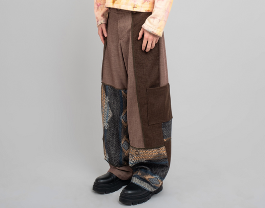 Multi-Color Trousers In Brown