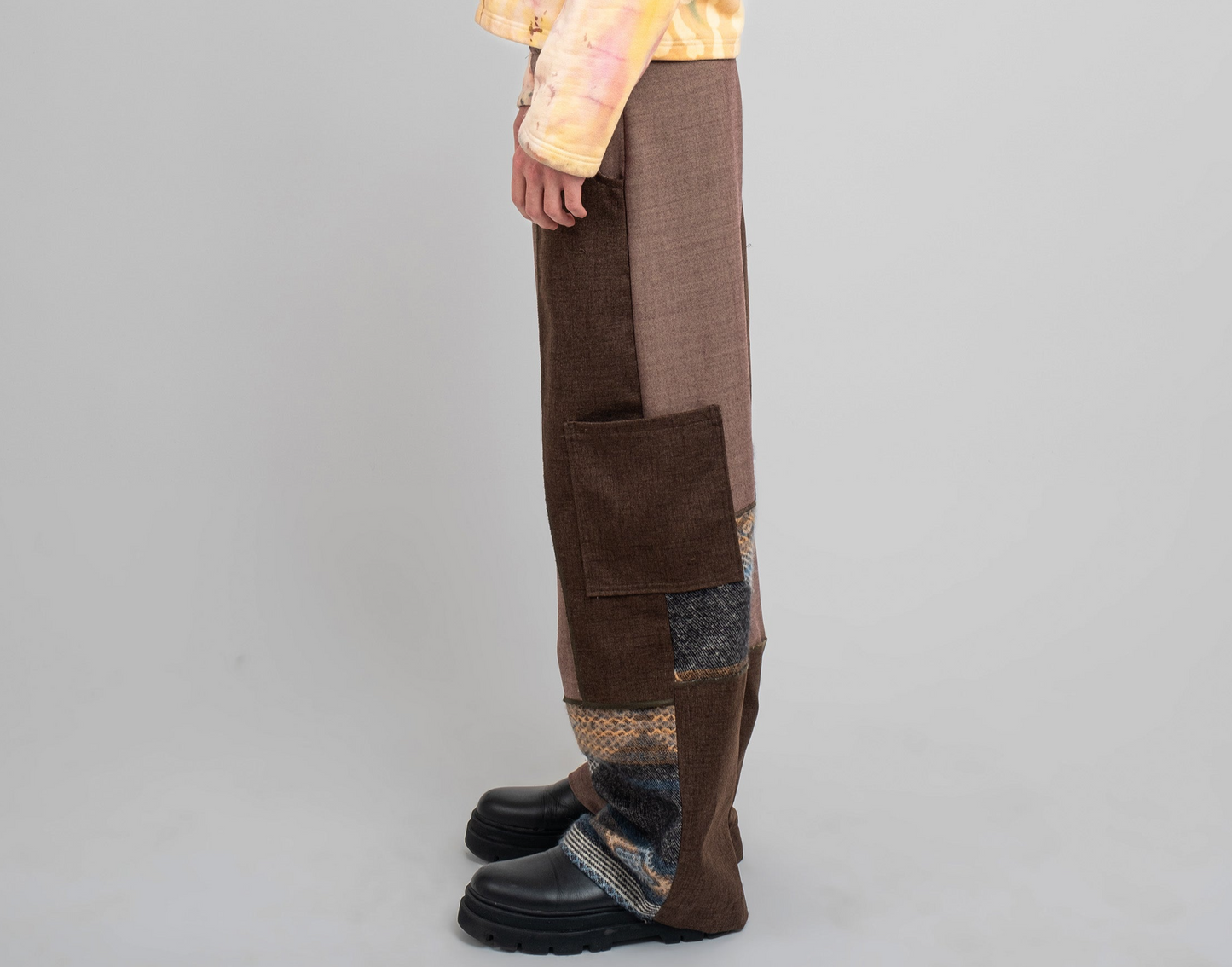 Multi-Color Trousers In Brown