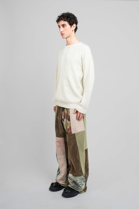 Multi-Color Trousers In Brown