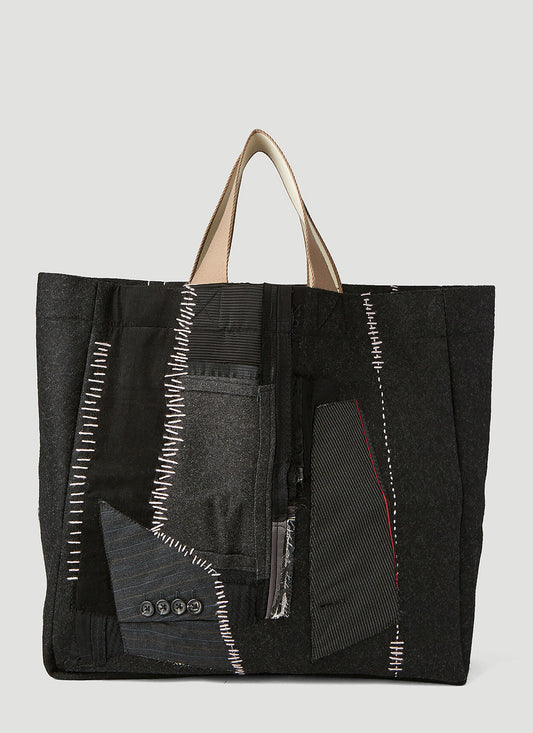 Multi Panel Tote Bag in Black