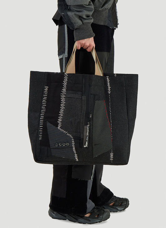 Multi Panel Tote Bag in Black