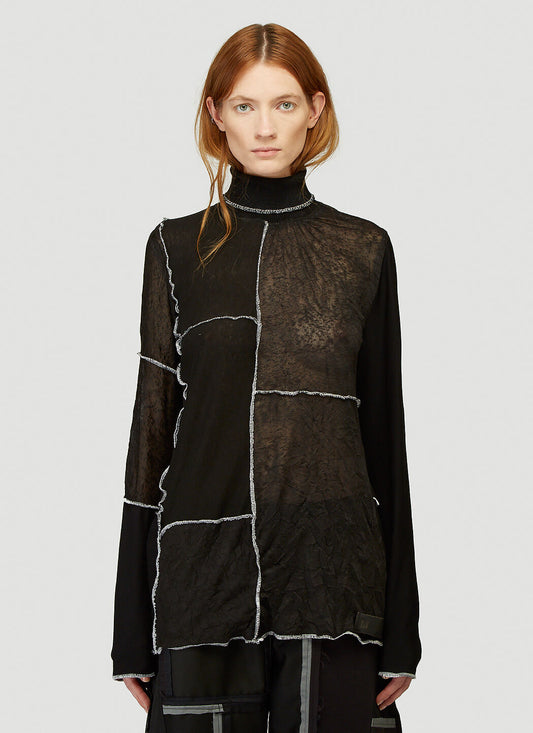 Patchwork turtleneck shirt