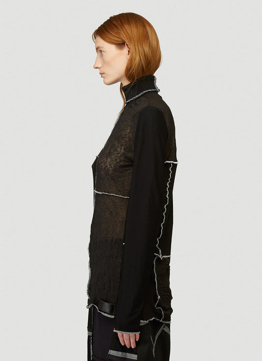 Patchwork turtleneck shirt