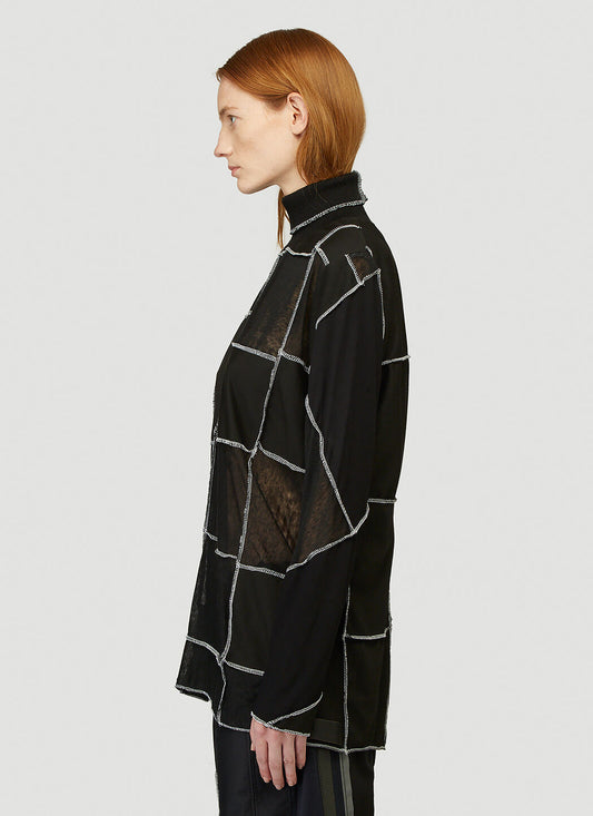 Patchwork turtleneck shirt