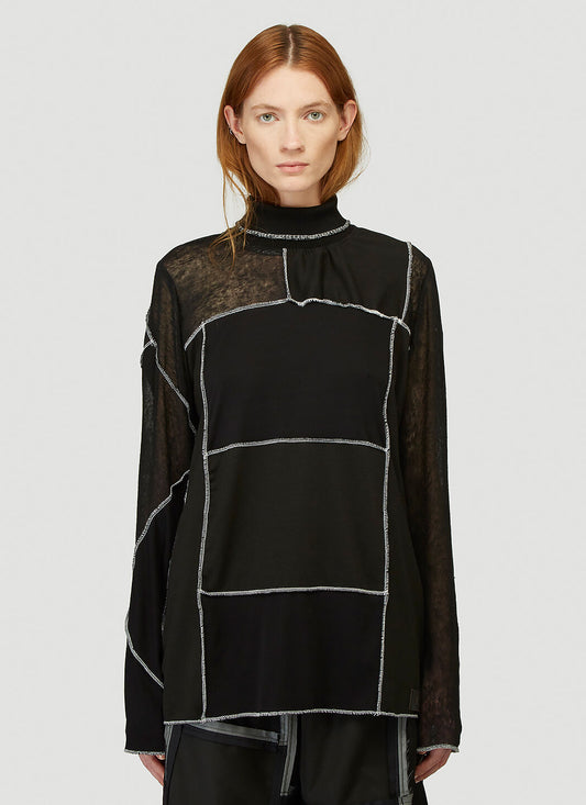 Patchwork turtleneck shirt