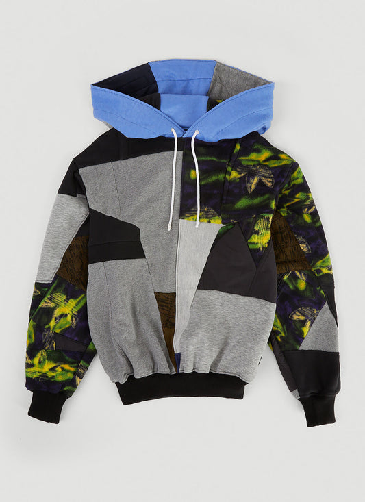 Up-cycled Multi Panel Hooded Sweatshirt