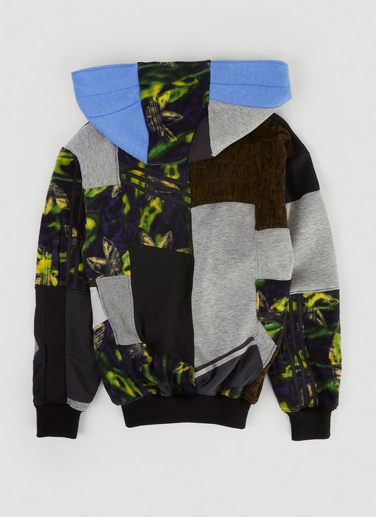 Up-cycled Multi Panel Hooded Sweatshirt