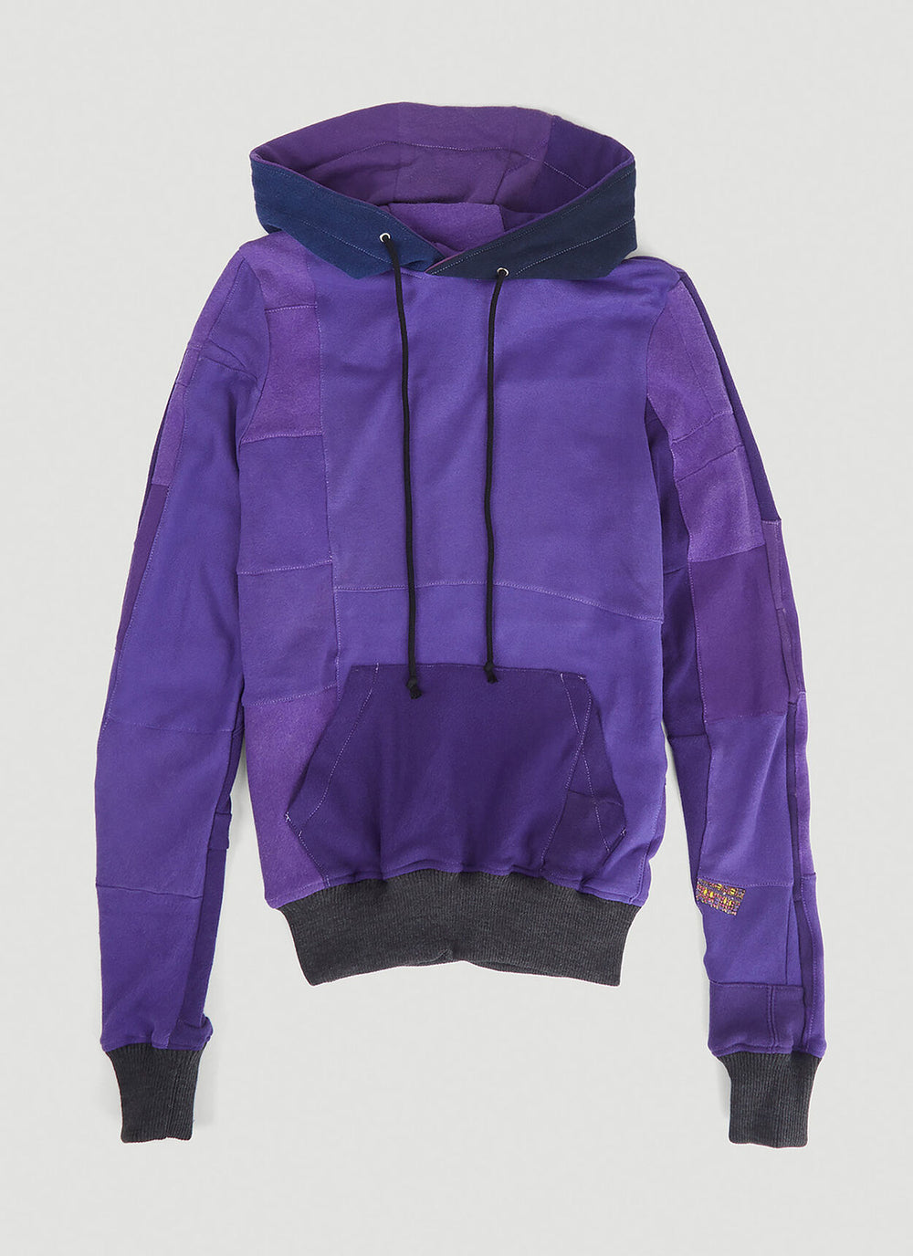 Monochromatic Deconstructed Panelled Hoodie in Purple