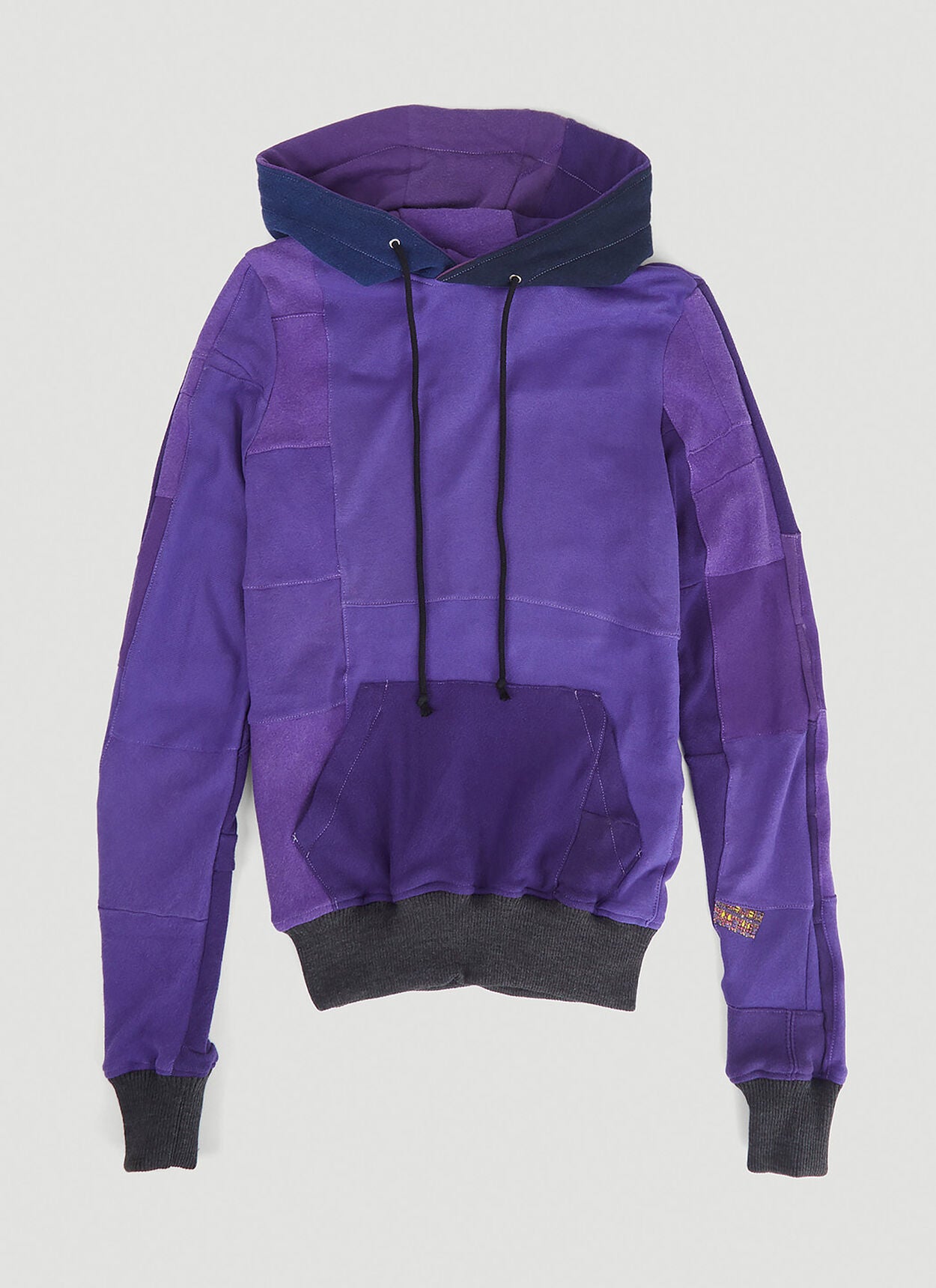 Monochromatic Deconstructed Panelled Hoodie in Purple