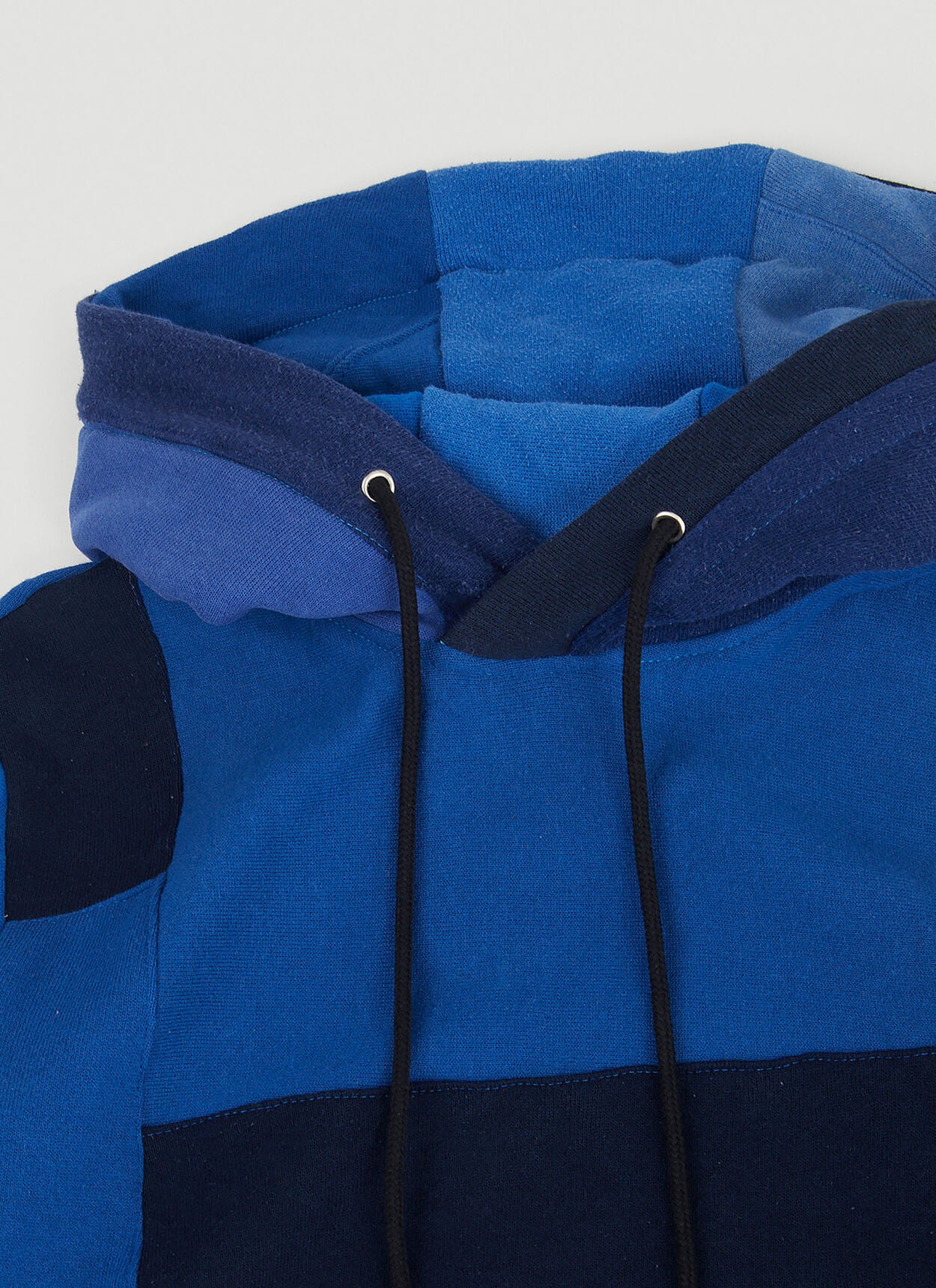 Monochromatic Deconstructed Panelled Hoodie in Blue