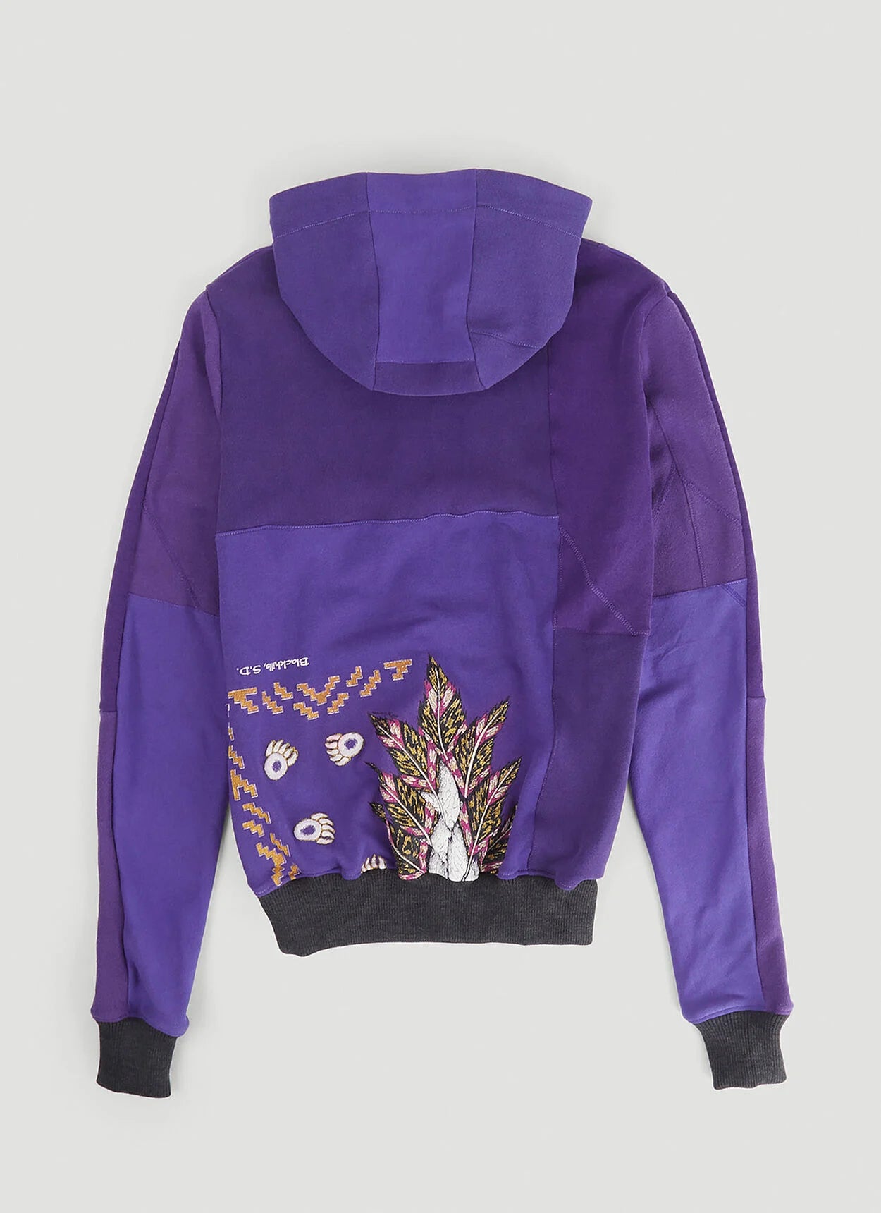 Monochromatic Deconstructed Panelled Hoodie in Purple