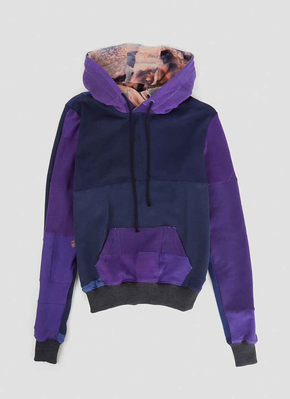 Monochromatic Deconstructed Panelled Hoodie in Purple