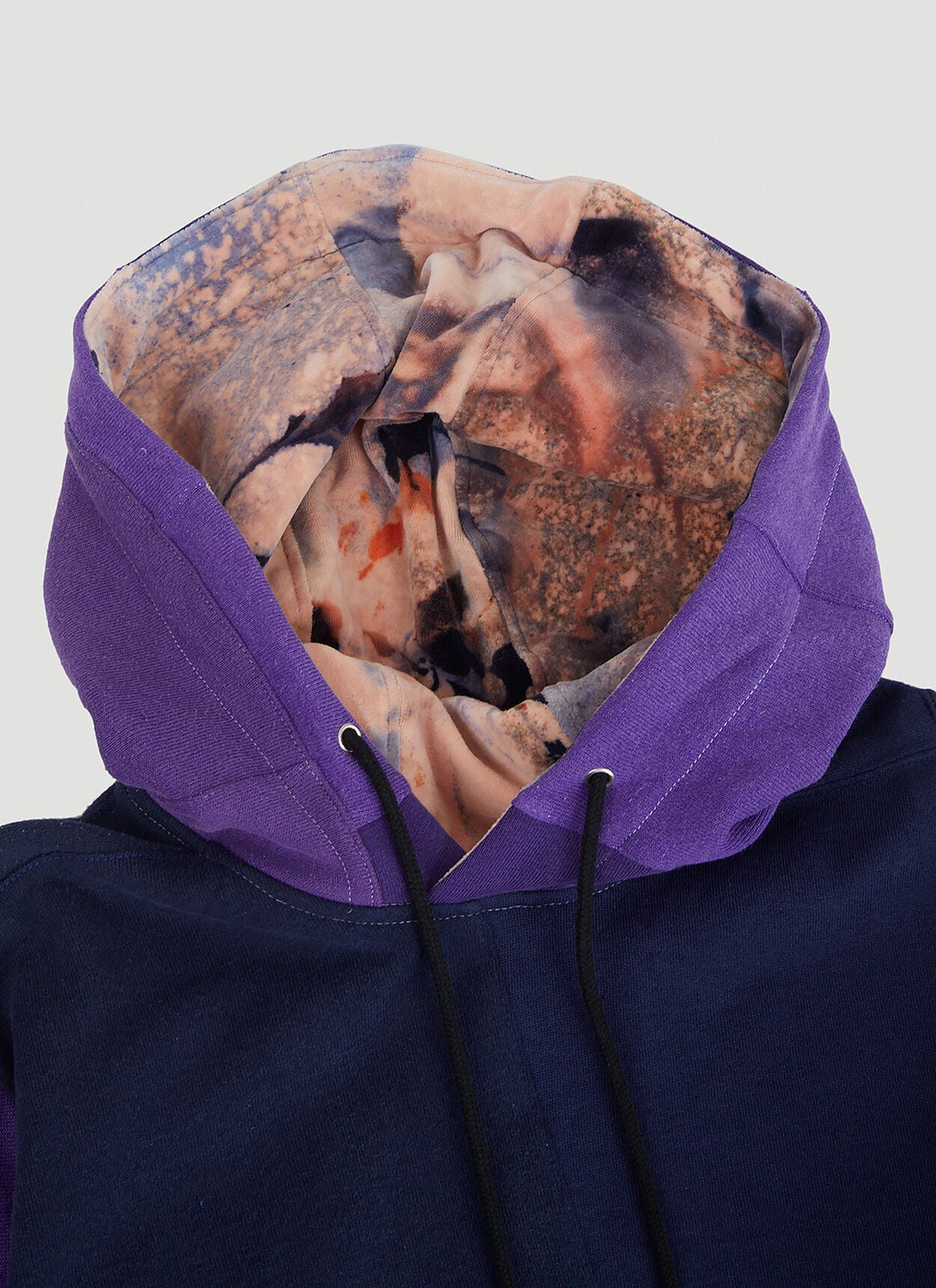 Monochromatic Deconstructed Panelled Hoodie in Purple