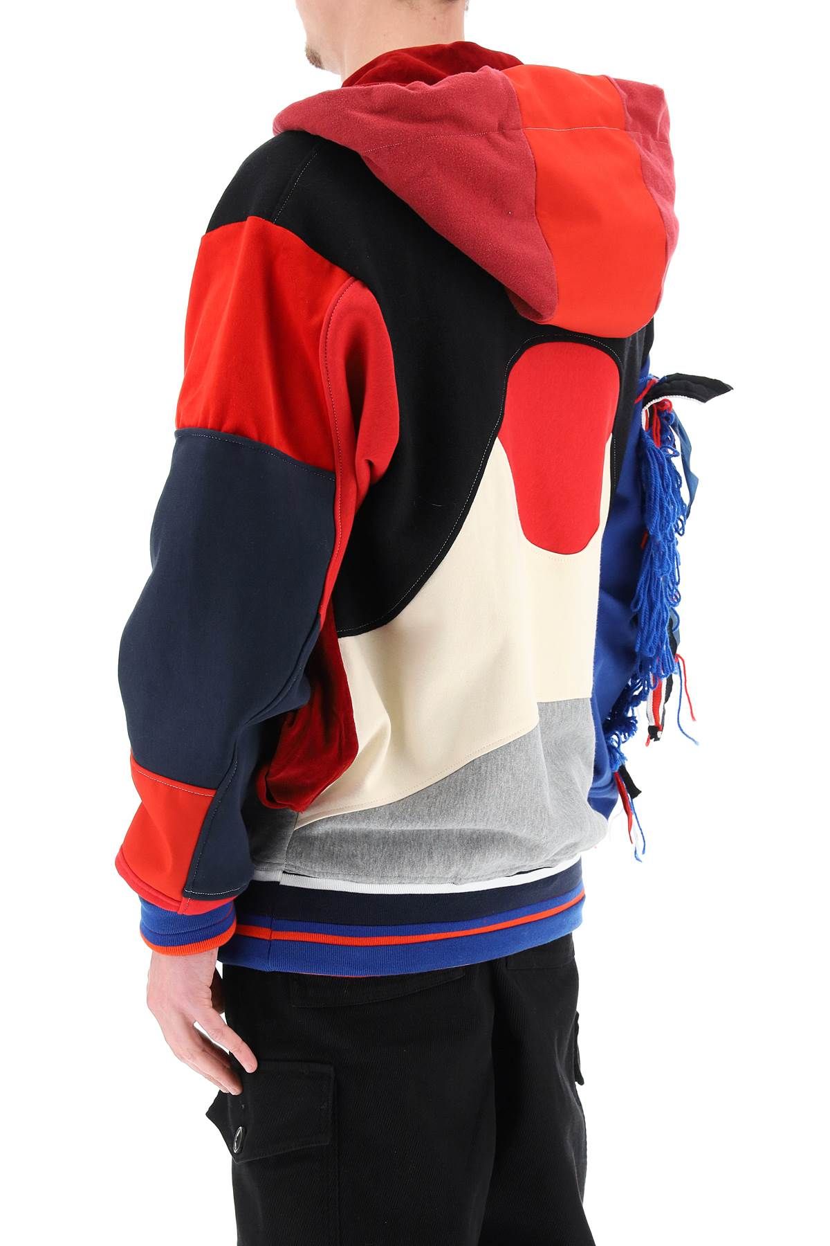 Patchwork Hoodie In Red