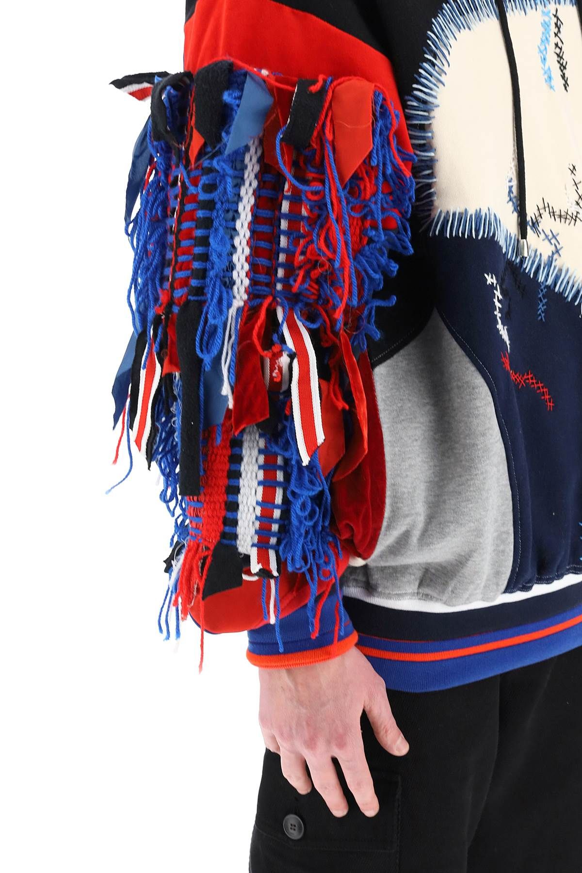 Patchwork Hoodie In Red