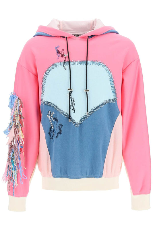 Patchwork Hoodie In Pink