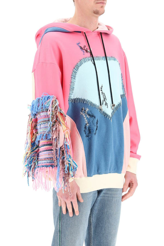 Patchwork Hoodie In Pink