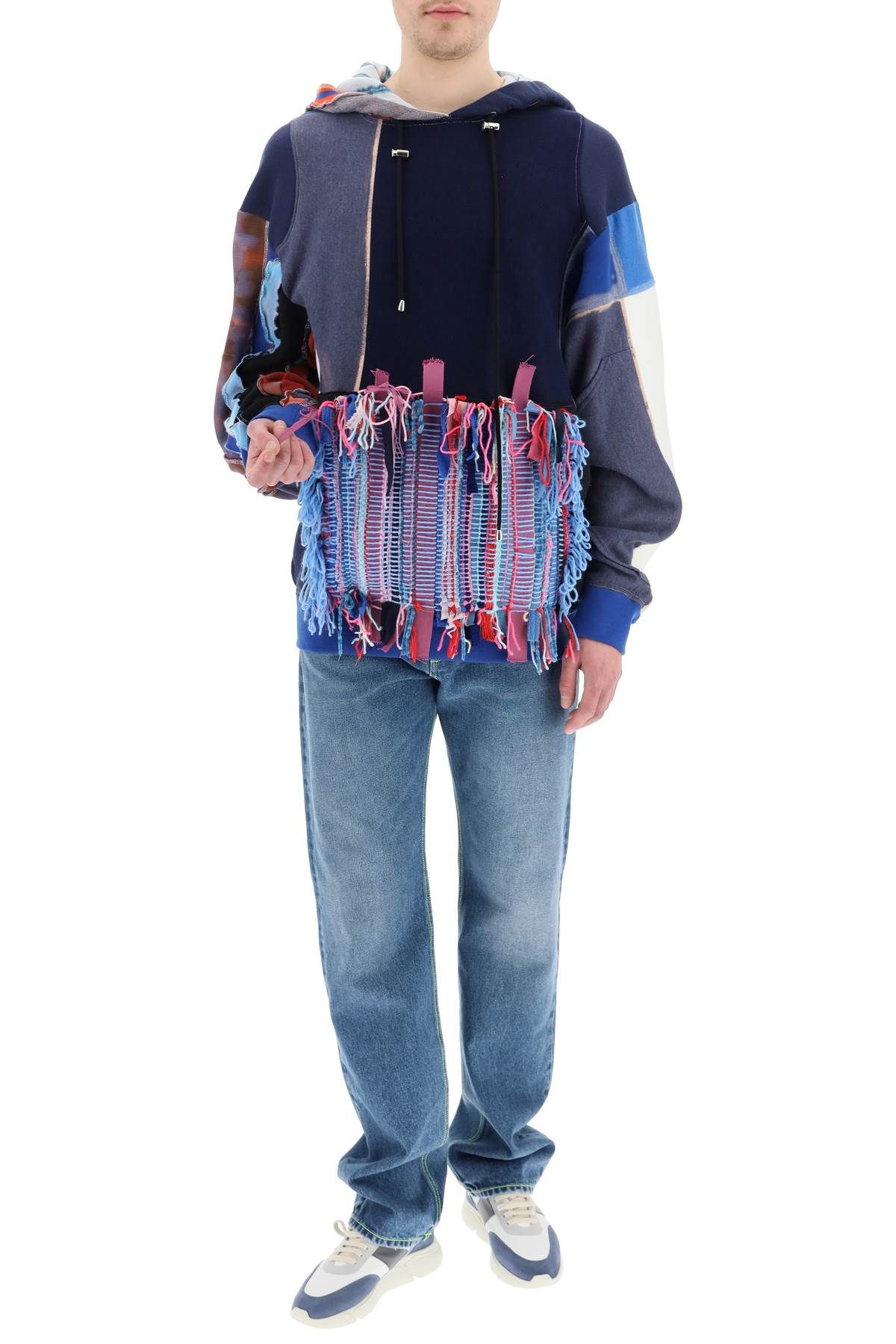 Multicolor Patchwork Dyed Hoodie