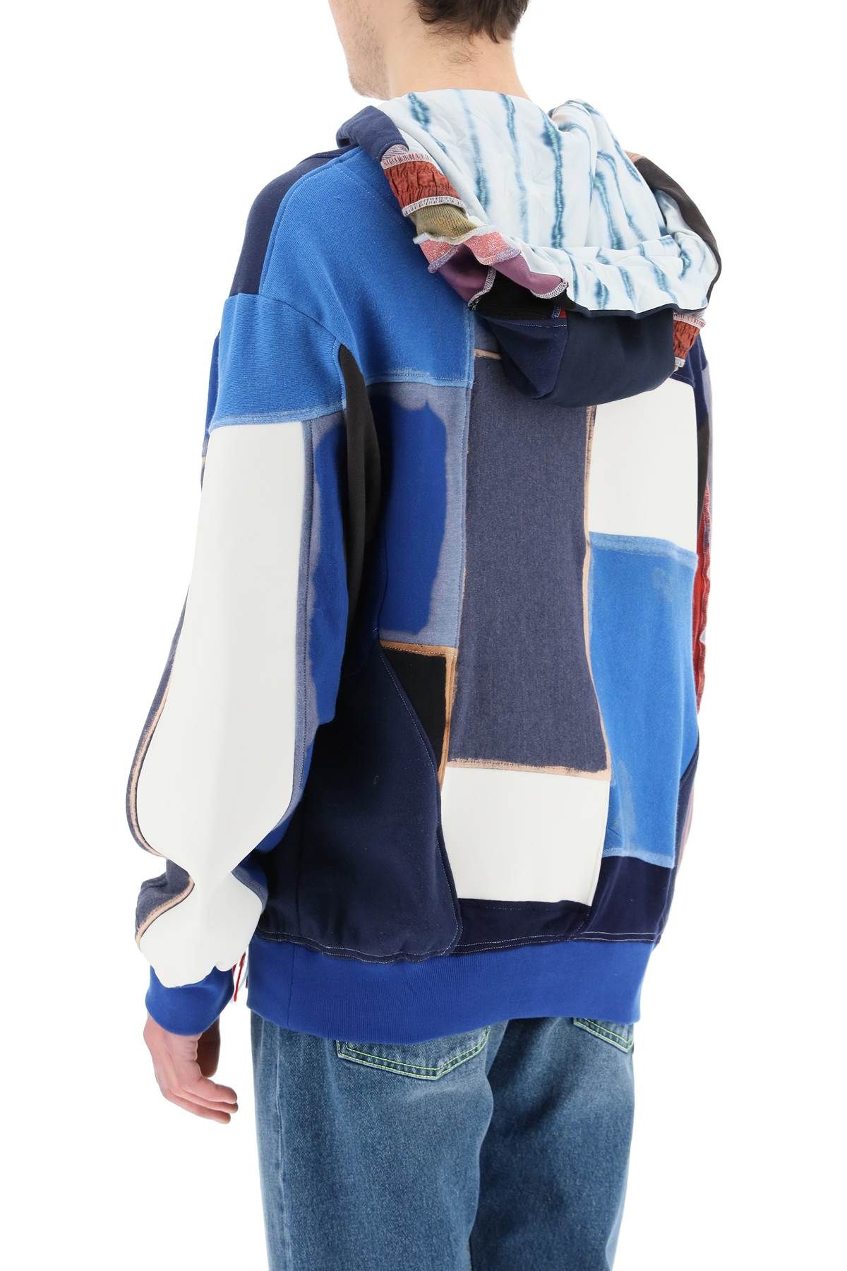 Multicolor Patchwork Dyed Hoodie